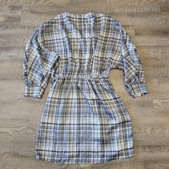 NWT ZARA | Plaid Satin Effect Dress | Sz. L - Picture 8 of 8